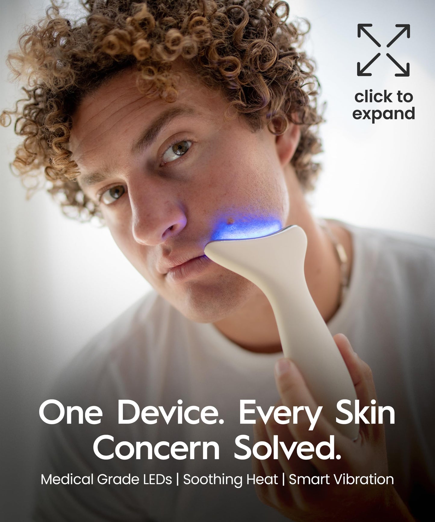 REVO Genie | Face & Neck Beauty Massager with Ultra Powerful LEDs for Wrinkles, Fine Lines, Puffy Skin, Uneven Skin Tone, Lympha