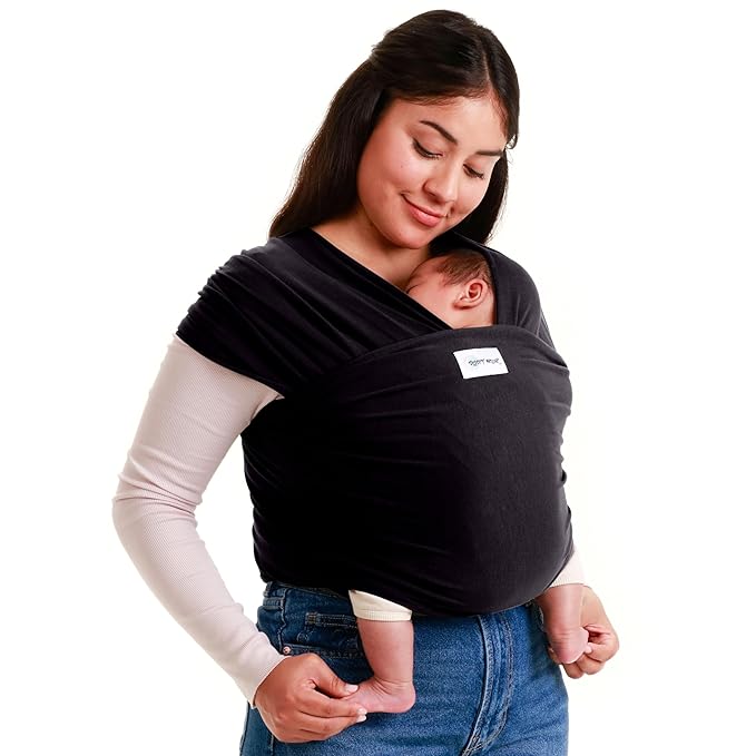 Sleepy Wrap Stretchy Ergonomic Baby Carrier Sling for Newborns to Toddlers - Hands-Free Lightweight Baby Wrap 7-35 lbs (Bl...
