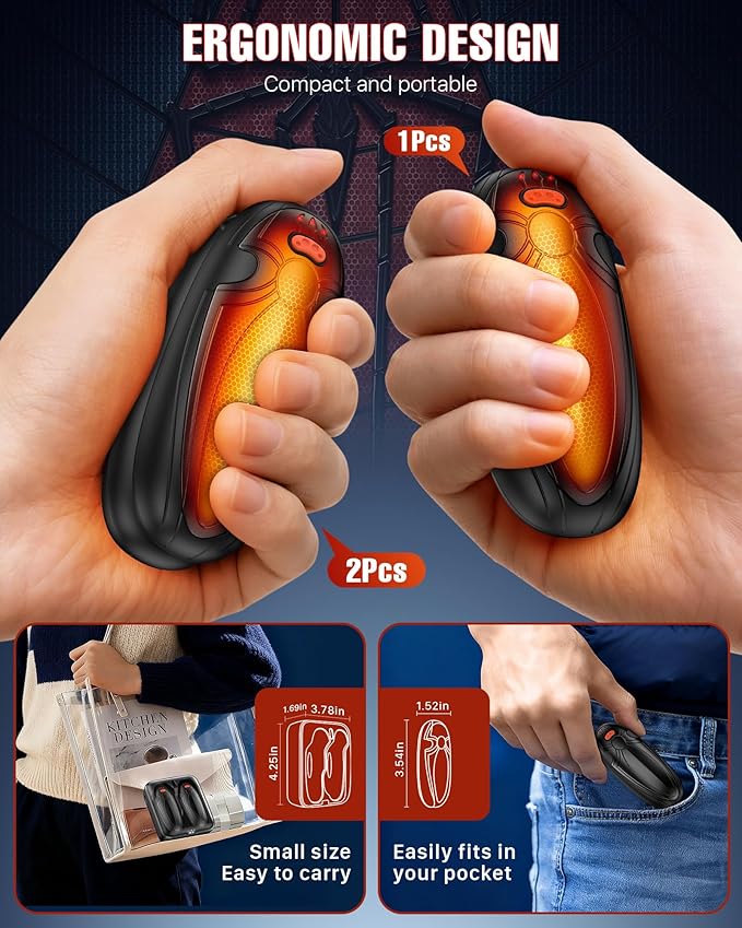 Hand Warmers Rechargerable 2 Pack - 14000mAh Electric AI Handwarmers with Charging Case, Magnetic 2 in 1 Pocket Heater, Gifts for Women/Men/Golf/Hunting/Travel/Camping Accessories