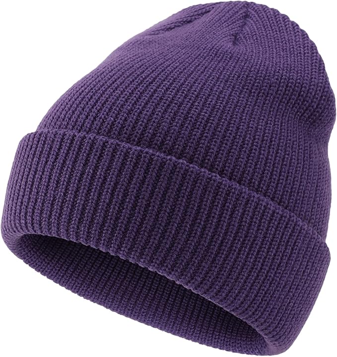 Connectyle Classic Double Layer Knit Beanie Hat Warm Thick Acrylic Winter Hats Daily Cuffed Beanies Watch Hat for Men Women