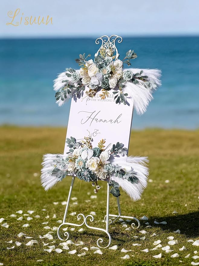 Wedding Arch Flowers, Artificial Flowers for Decoration, Large Flower Swag for Boho Styles Wedding Ceremony Floral Decor - Pack of 2