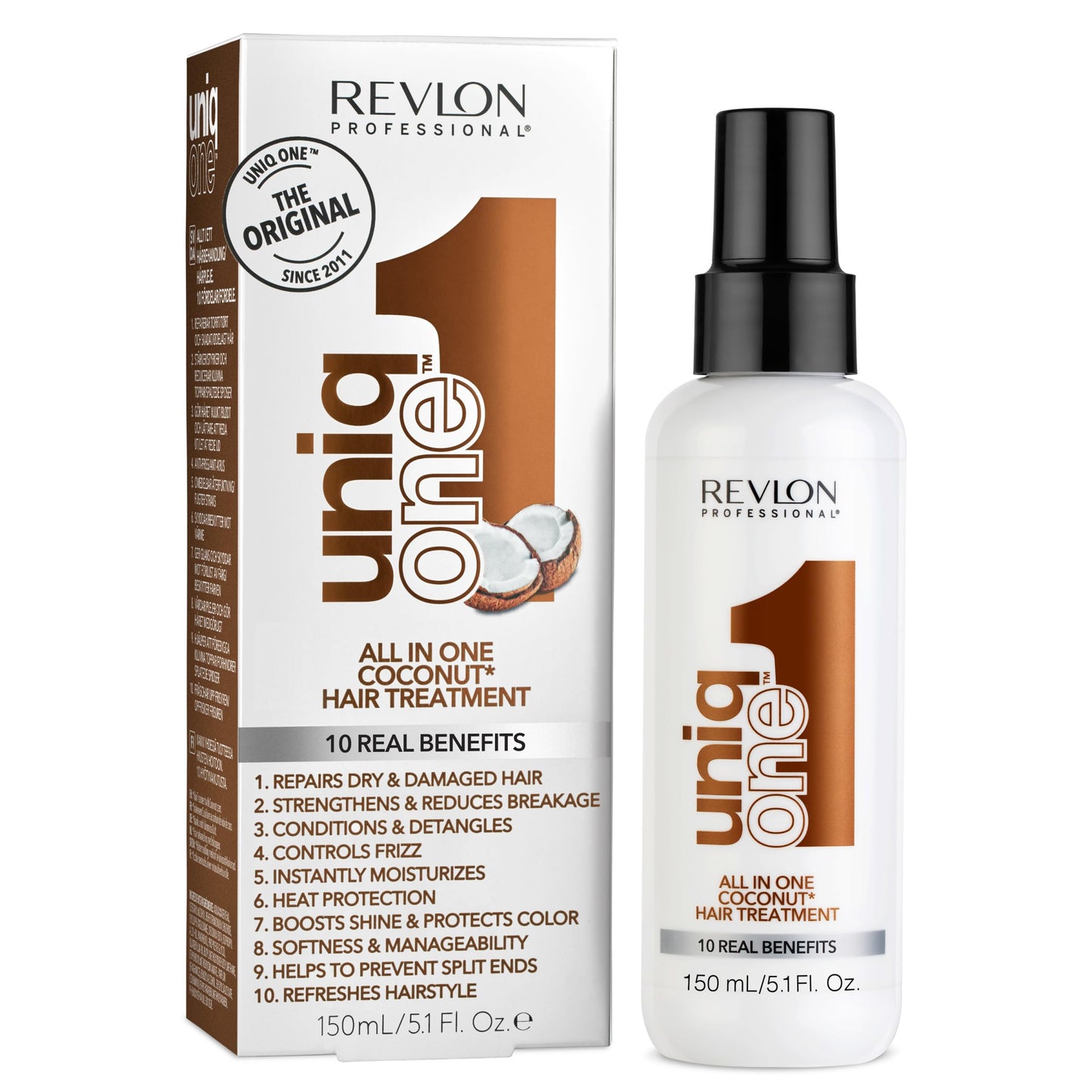 REVLON PROFESSIONAL UniqOne Hair Treatment, Moisturizing Leave-In Product, Repair For Dry and Damaged Hair, Promotes Healthy Hai