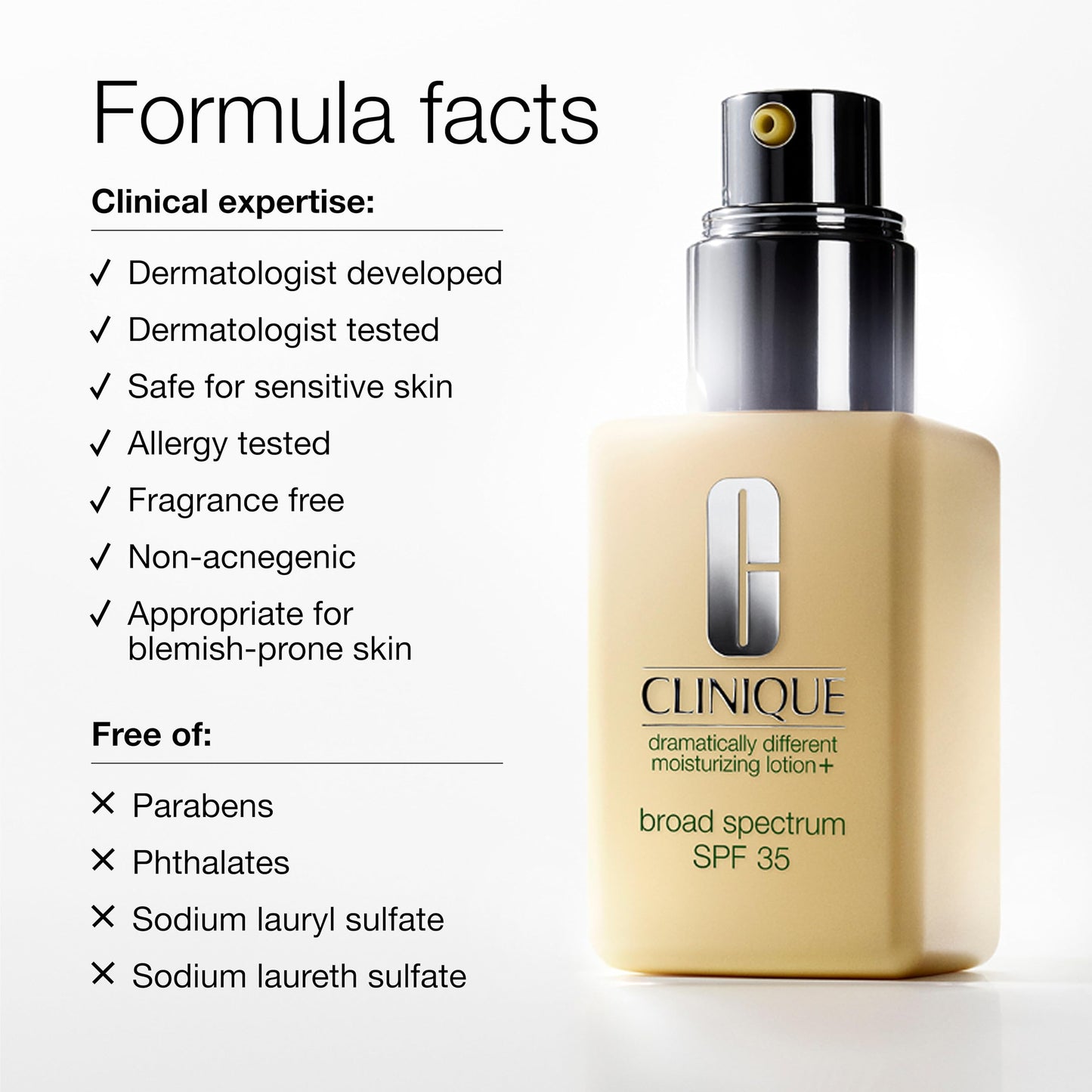 Clinique Dramatically Different Moisturizing Lotion+ SPF 35 For Dry to Dry Combination Skin Types | Hydrating + Sun Protection,