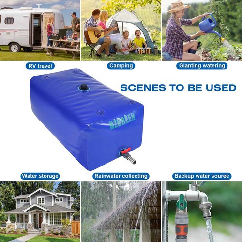 HZGREEN Water Bladder 1000L/260G Water Tank Storage Container Foldable Portable Large Capacity Soft Bag Suitable for Outdoor Easy to Carry Out