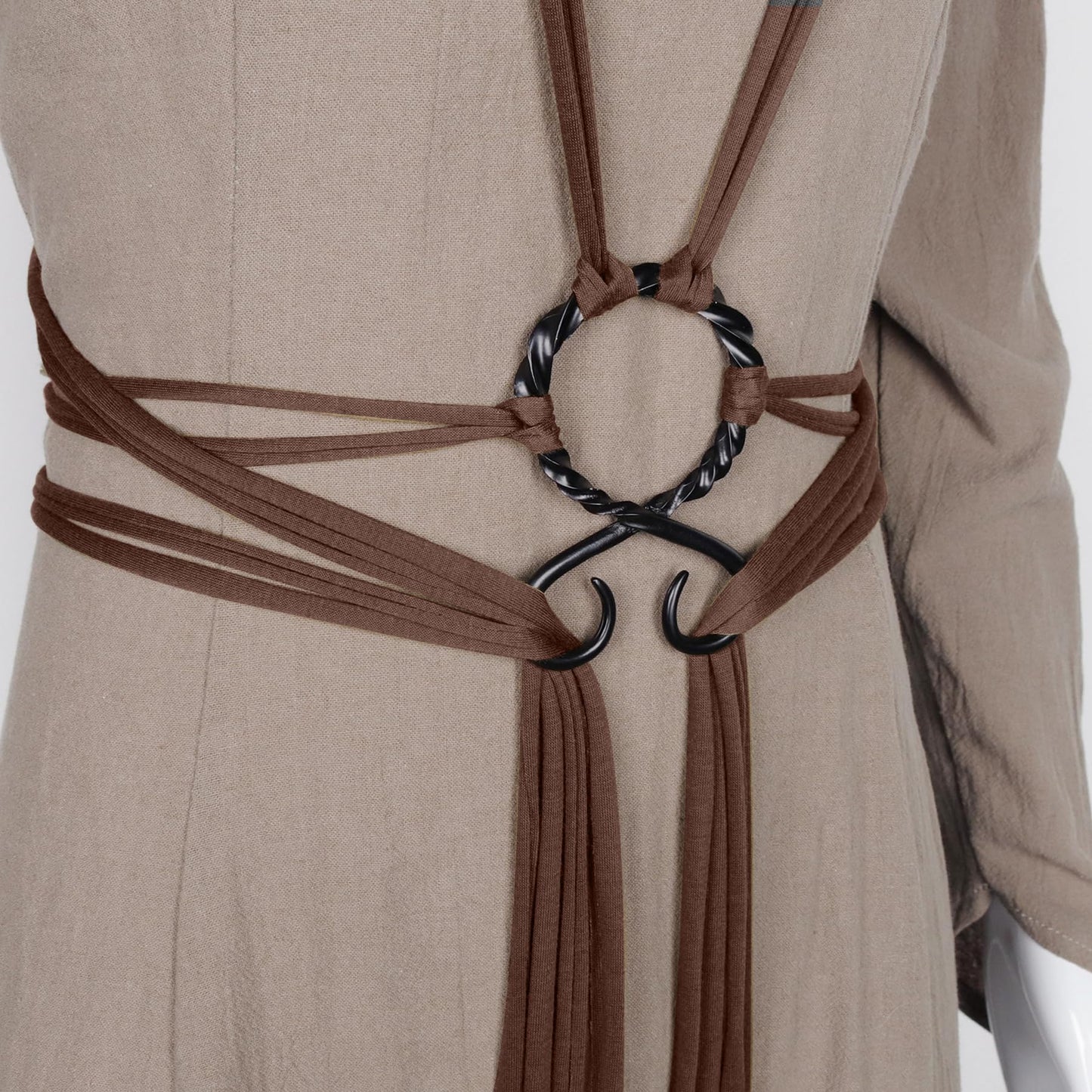 L'VOW Viking Troll Cross Rope Belt Medieval Norse Witch Belt Renaissance LARP Shaman Pagan Accessory(Brown)