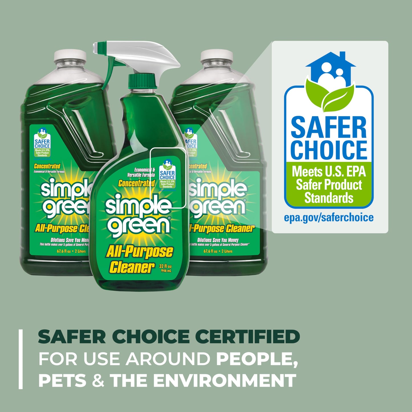 Simple Green All-Purpose Cleaner Spray and Refill, Green, 3 Piece Set, Original, 1 Count