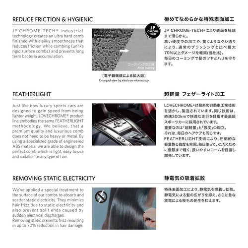 LOVE CHROME PG SCALP-GUASHA PREMIUM BLACK/Japanese artisan hair comb