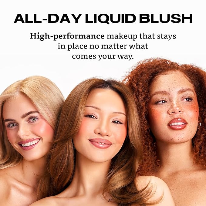Sacheu Cheek STAY-N Liquid Blush for Cheeks — High Pigment, Buildable, Lightweight Cream Blush for Dewy & Radiant Flushed Cheeks — Long-lasting & Cruelty Free, Flirt Mode Duo