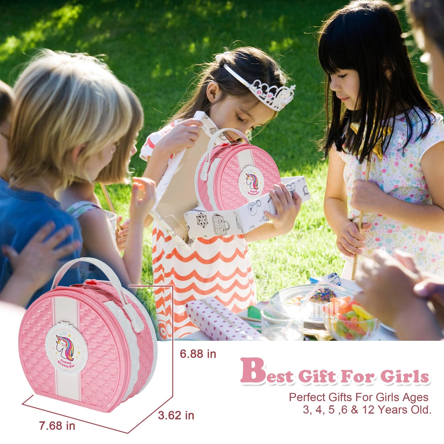 Kids Washable Makeup Girls Toys - Real Makeup Kit for Little Girls, Kid Make up Set for Toddlers Children Princess Dress Up Christmas Birthday Gifts Toys for 3 4 5 6 7 8 9 10 11 12 Year Old Girls