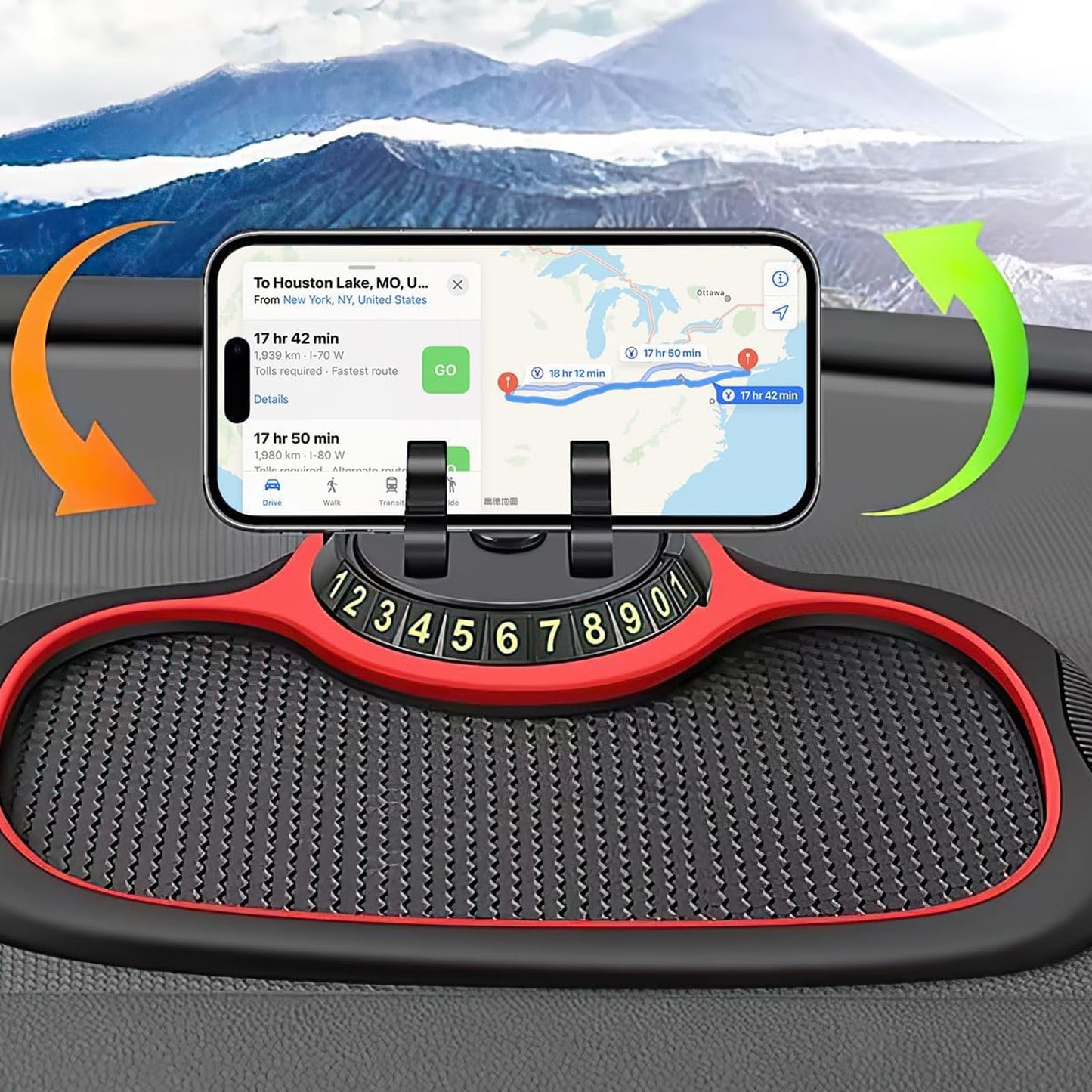 Multifunction Car Anti-Slip Mat With Auto Phone Holder And Extra Large Pad For Phones, Keys, Gadgets