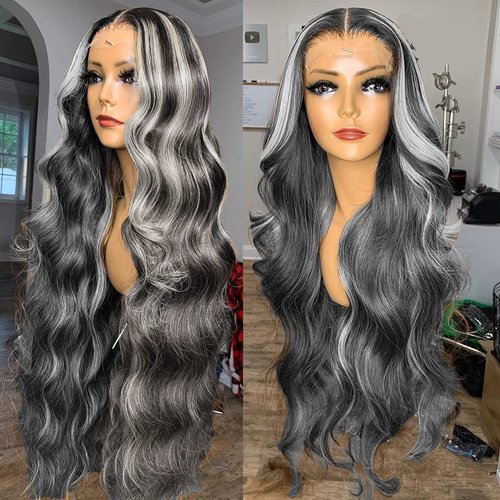 Habiliana Bundles Human Hair 18 20 22 Inch Body Wave P4/GREY Human Hair Bundles 11A Unprocessed Brazilian Virgin Quick Weave Hair Extensions for Black Women