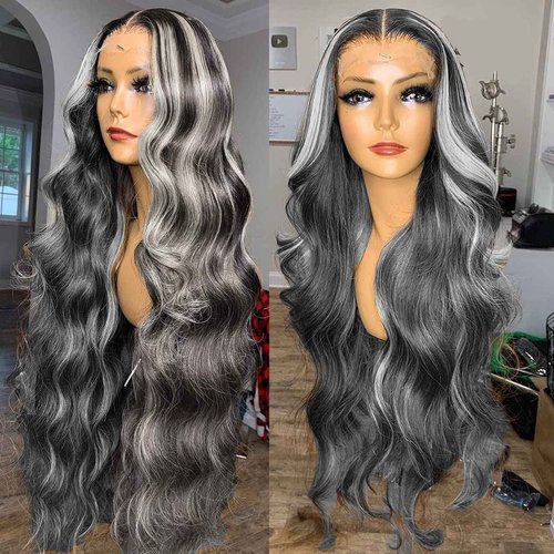 Habiliana Bundles Human Hair 16 18 20 Inch Body Wave P4/GREY Human Hair Bundles 11A Unprocessed Brazilian Virgin Quick Weave Hair Extensions for Black Women