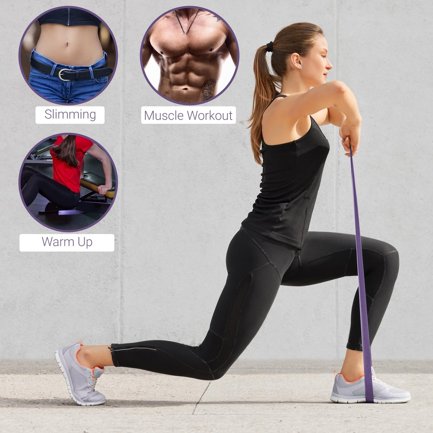 TechStone Resistance Bands Set for Men and Women, Pack of 5 Different Levels Elastic Band for Home Gym Long Exercise Workout – Great Fitness Equipment for Training, Yoga – Free Carrying Bag (Red)