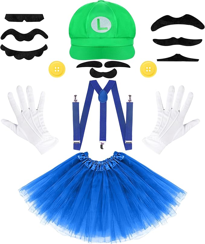 Yreird Halloween Costumes Accessories for Adults Women, 2025 Halloween Costume Accessories Set with Hats Tulle Skirts Button