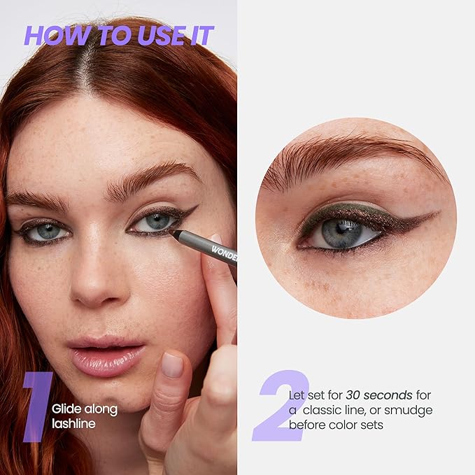 Wonderskin 1440 Longwear Blue Eyeliner Pencil, 3 Pack - Waterproof, Sharpenable Eyeliner Pencil & Smudge Proof Blue Eye Liner Pencils (Aqua)