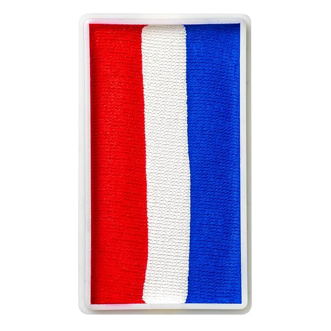 TAG Face and Body Paint - 1 Stroke Split Cake 30g - Red, White, Blue