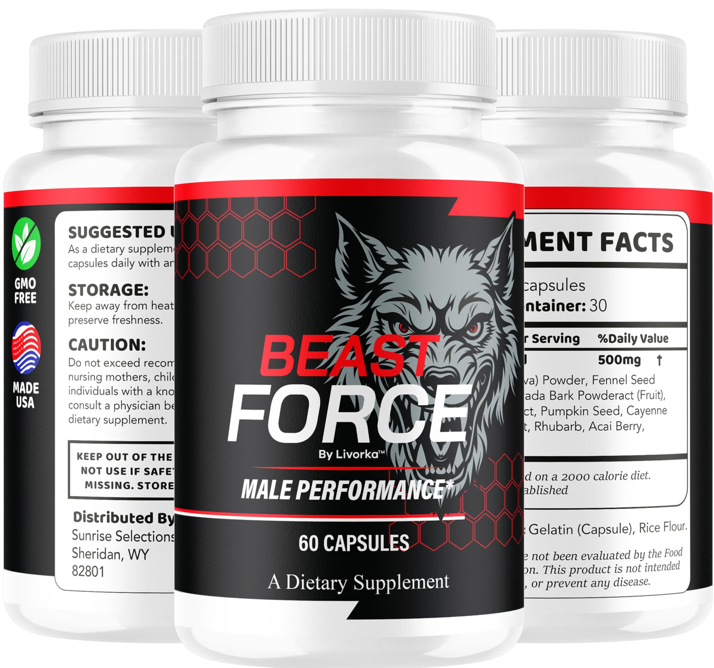 Beast Force - Beast Force for Men Pills Supplement Support, Official BeastForce Capsules Premium All Natural Maximum Strength, BeastForces Advanced Formula, 60 Capsules for 1 Month