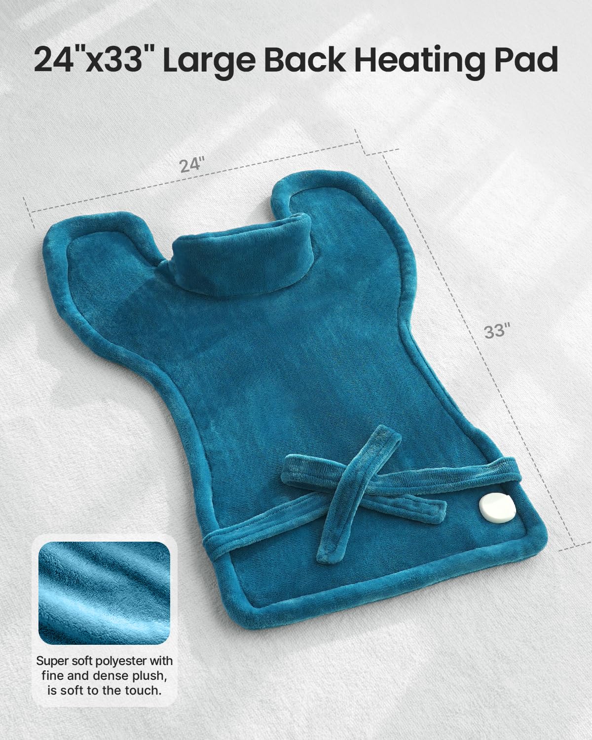 RENPHO Valentines Day Gifts for Her Him, Heating Pad for Neck and Shoulders and Back, Birthday Gifts for Women Men, FSA Eligible HSA Store, 24"x33" Weighted Electric Heat Pad, ETL Certified, Blue