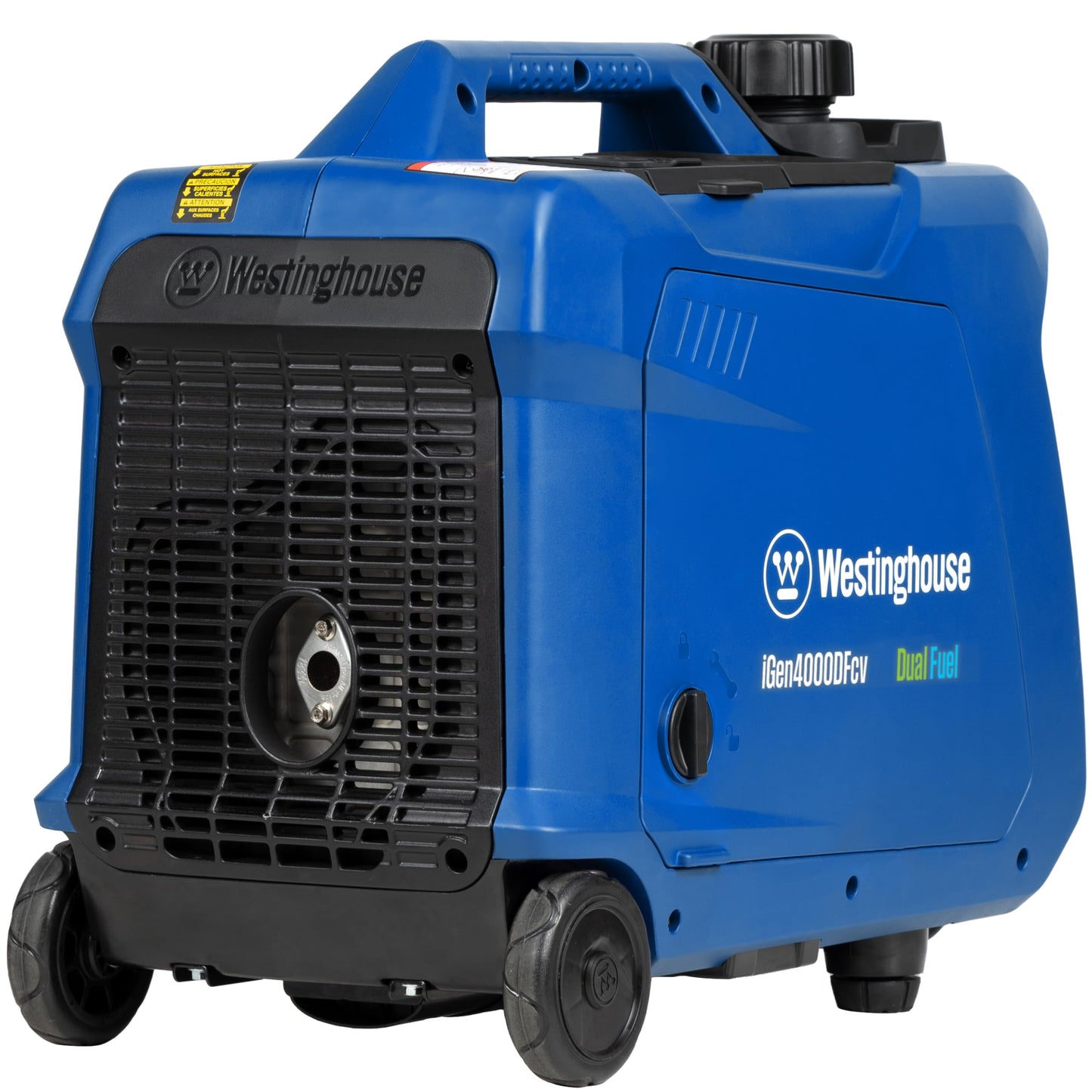 Westinghouse 4000 Peak Watt Super Quiet Dual Fuel Portable Inverter Generator, Wheel & Handle Kit, Gas & Propane Powered, RV Ready, CO Sensor, Parallel Capable
