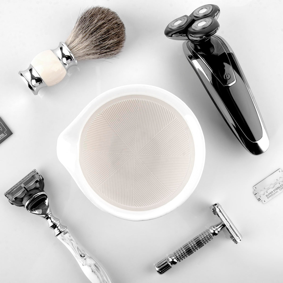 Linkidea Ceramic Shaving Bowl, Shaving Soap Lather Mug Cup for Men, Wide Mouth Barber Beard Wet Razor Shave Cream Cup