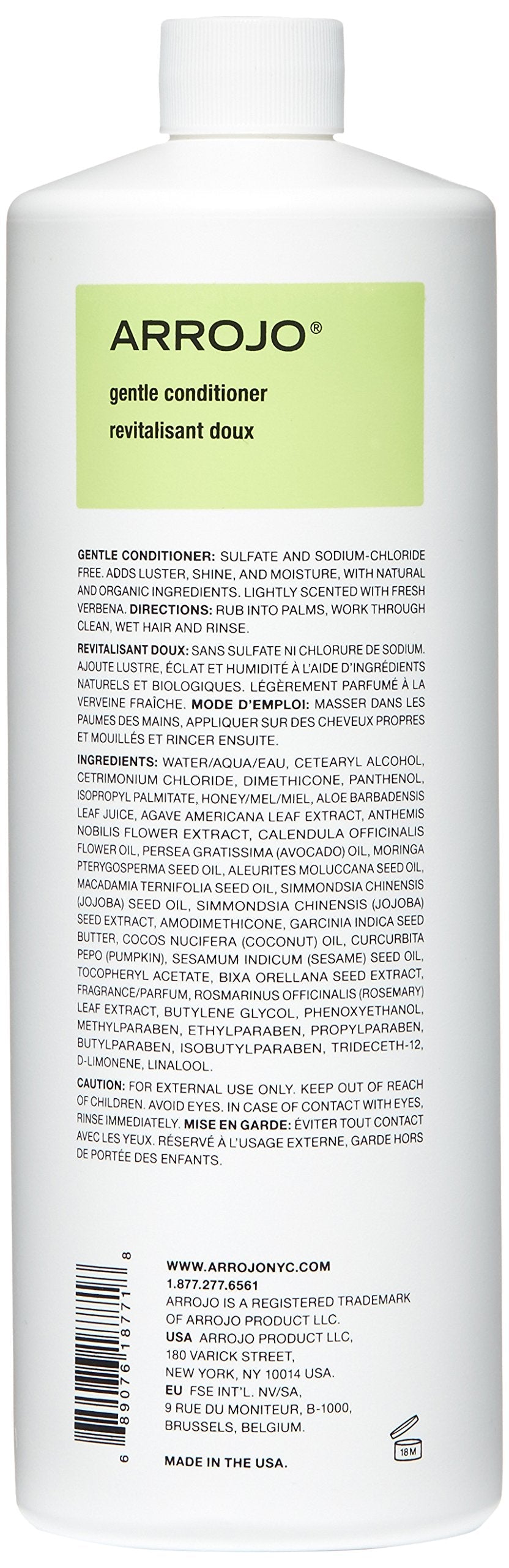 Arrojo Gentle Hair Conditioner - Gentle Conditioner to Add Luster, Shine & Moisture – Paraben & Sulfate Free Conditioner w/ Vitamin B5, Avocado Oil - Lightly Scented Cleansing Conditioner