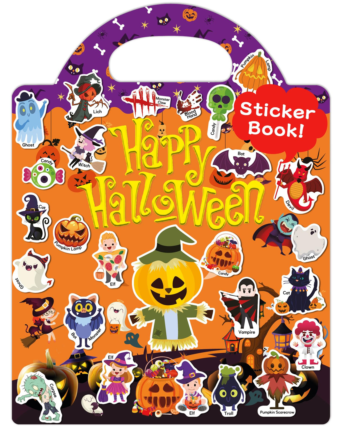 Benresive Reusable Sticker Books for Kids 2-4, Sticker Books for Toddlers 1-3 2-4, Toddler Travel Toys Activities Crafts Gifts - Halloween