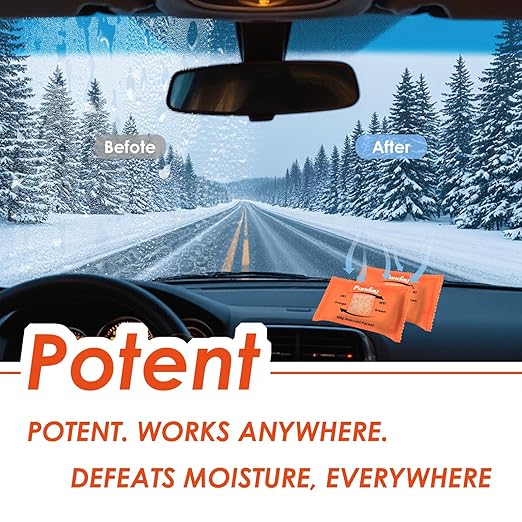 500g x 4 Packs Fonday Rechargeable Silica Gel Car Dehumidifier Fast Reactivate Desiccant Bags, Large for Gun Safe Closet Basement Garage Storage Moisture Absorber