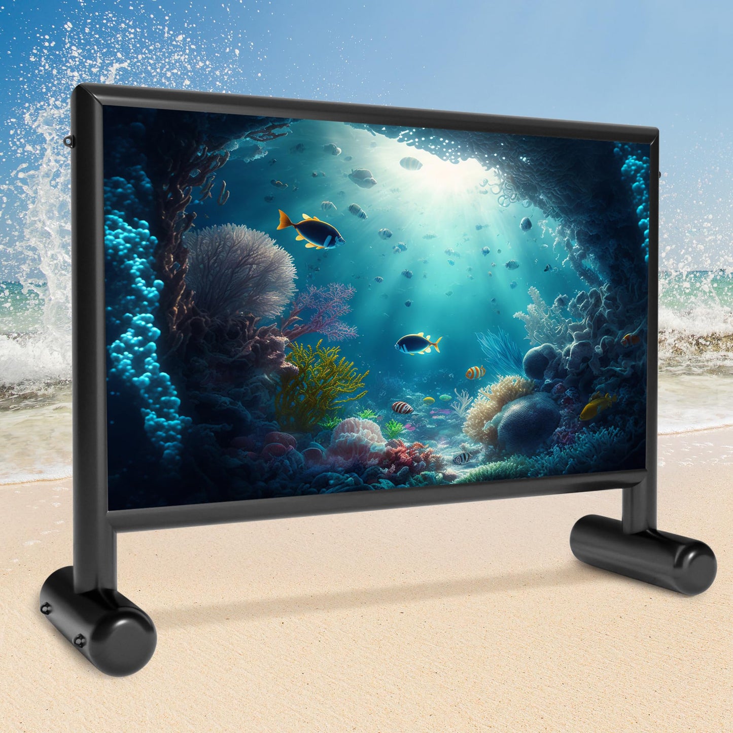 Heipigo Inflatable Projector Screen, 22ft PVC Upgraded Inflatable Movie Screen Outdoor Airtight Design with High Power Air Pump for Outdoor/Indoor - Does Not Require Continuous Inflation