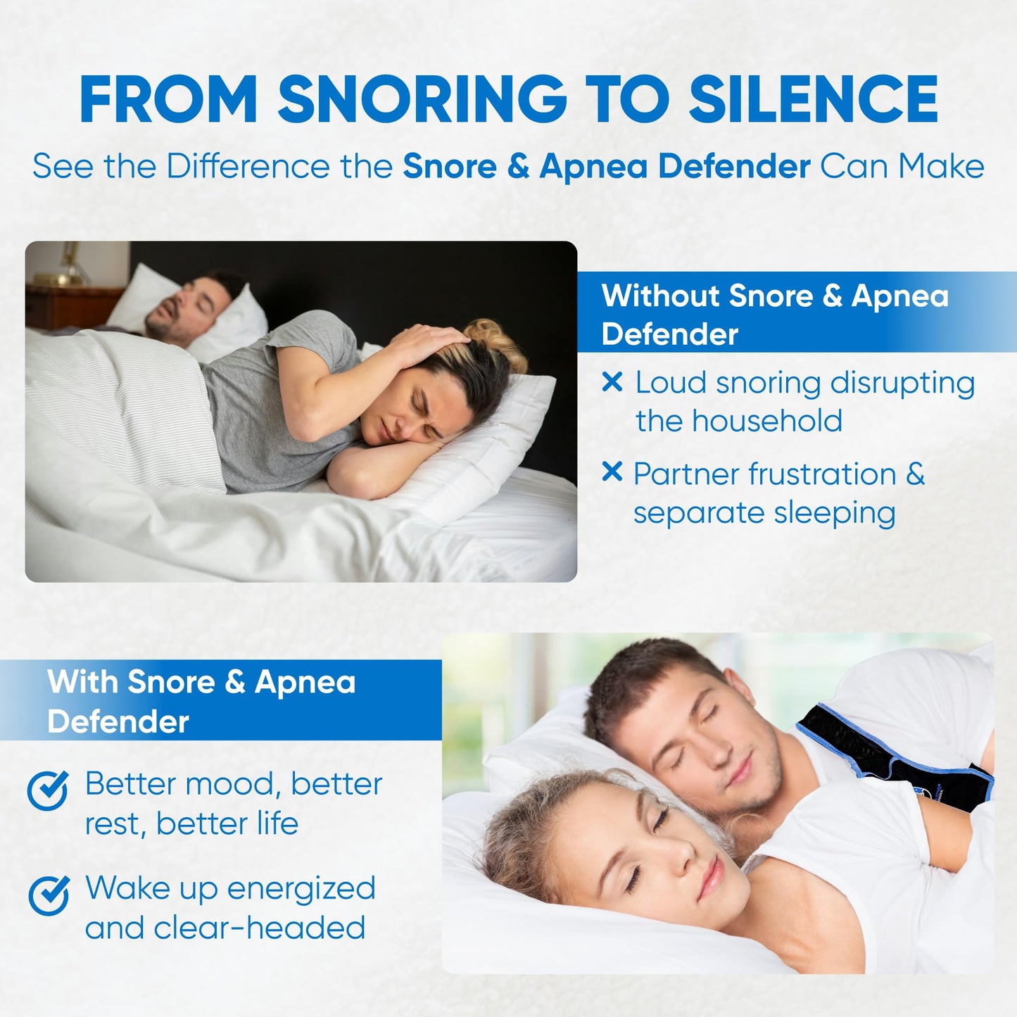 Snore & Apnea Guard - Anti Snoring Sleep Position Trainer for Sleeping On Your Side and Improving Quality of Sleep, Adjustable Sleep Positioner Vest, Prevent Back Sleeping and Promote Side Sleeping