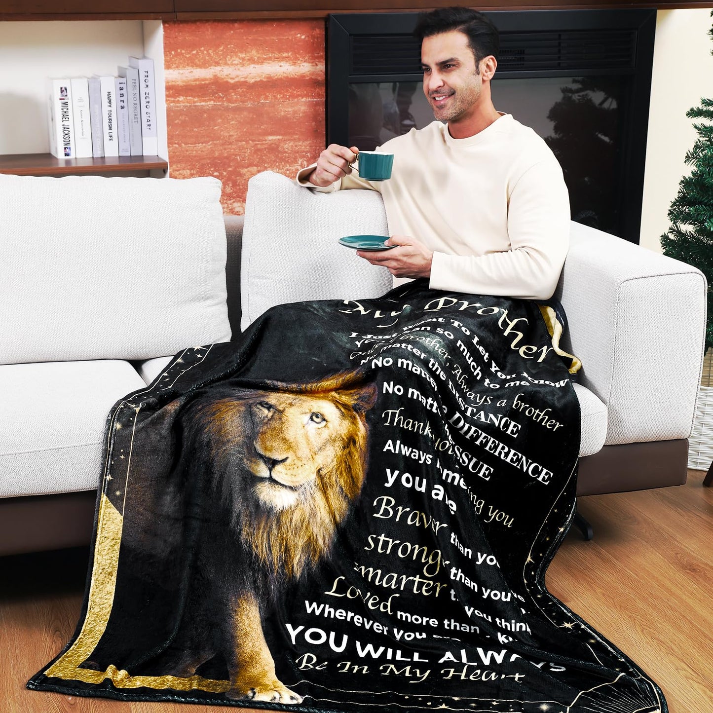 Ujifuis Gifts for Brother Blanket Gifts from Sister to Brother Birthday Gifts for Men Birthday Gifts for Brother Gifts from Sister for Brother Lion Blanket Gift for Brother 60"x80"