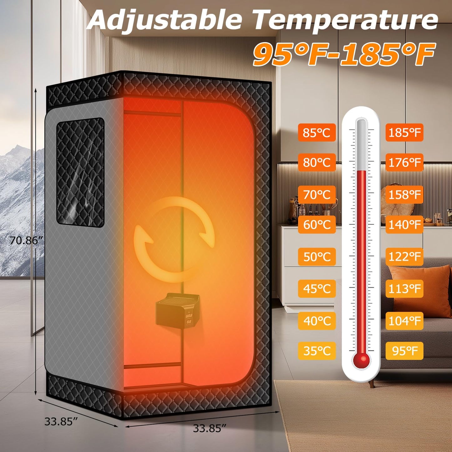 TaTalife Upgraded Hot Air Sauna, Portable Dry Wind Saunas with 660nm Red Light Lamp, Time & 165℉ Temperature Remote Control, Upgraded Comfortable Chair