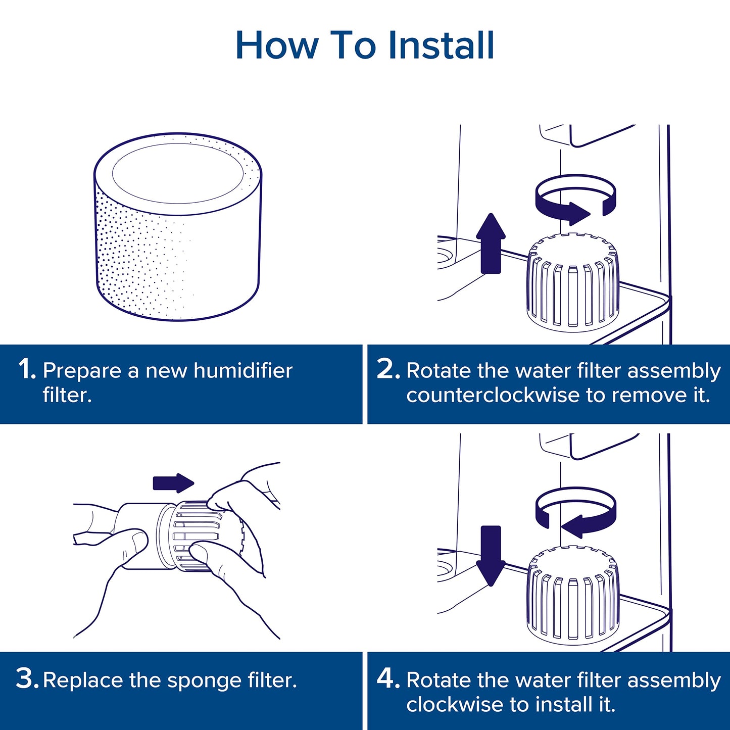 Levoit 10-Pack Humidifier Replacement Filters Capture Fine Particles in Water Tank to Improve Humidification Efficiency, Compatible with Classic 160, Dual150, Dual200S, LV600S, 10 Pack, White