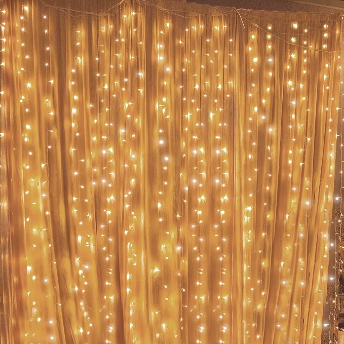 Twinkle Star 300 LED Curtain String Lights, 8 Modes Plug in Fairy Lights for Bedroom,Wedding,Party,Birthday, Hanging Twink...