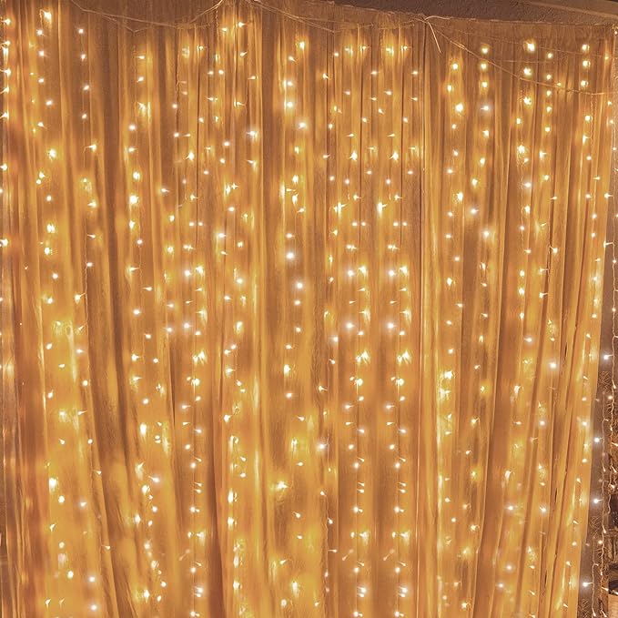 Twinkle Star 300 LED Curtain String Lights, 8 Modes Plug in Fairy Lights for Bedroom,Wedding,Party,Birthday, Hanging Twink...