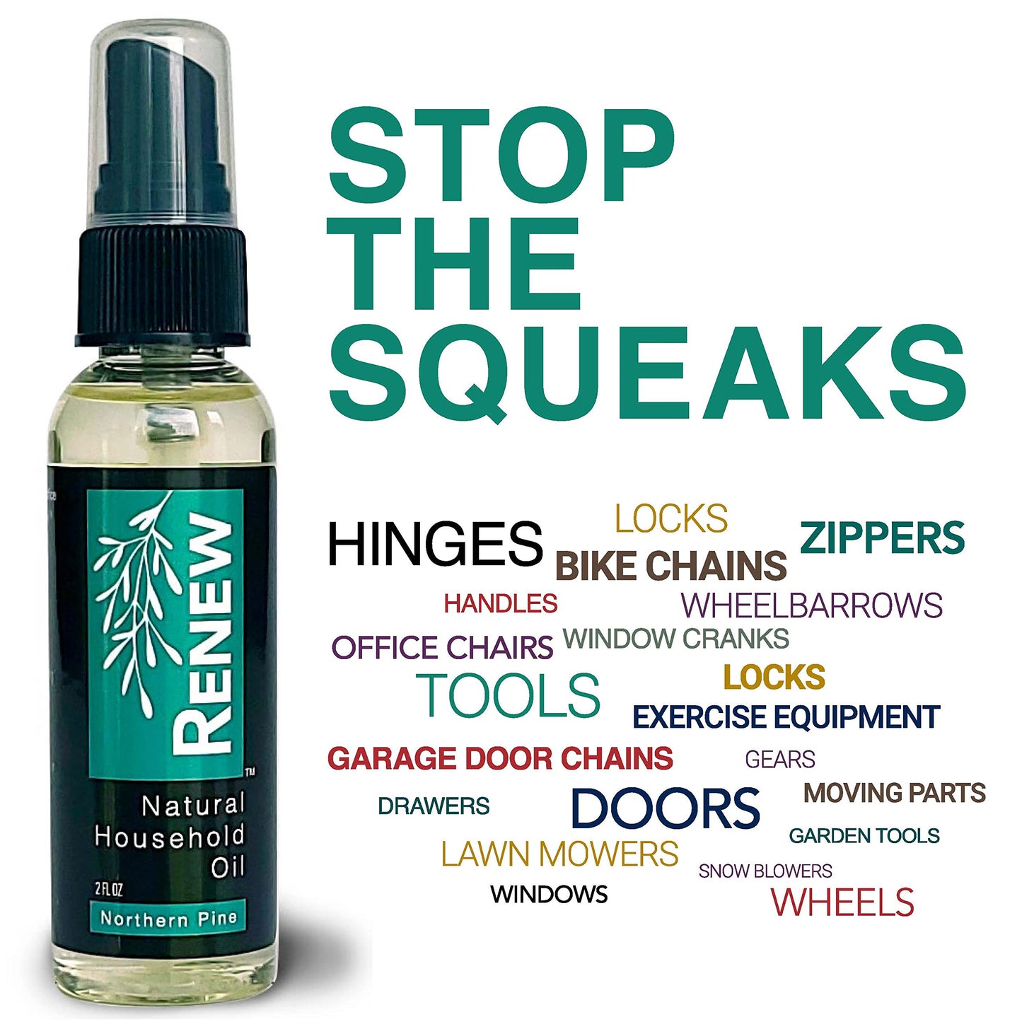 HōMPURE® Renew Natural Household Oil Lavender - Eco-Conscious All-Purpose Lubricant Spray with Lavender Scent for Doors, Hinges & Locks - Natural Penetrating Oil for Smooth, Long-Lasting Lubrication