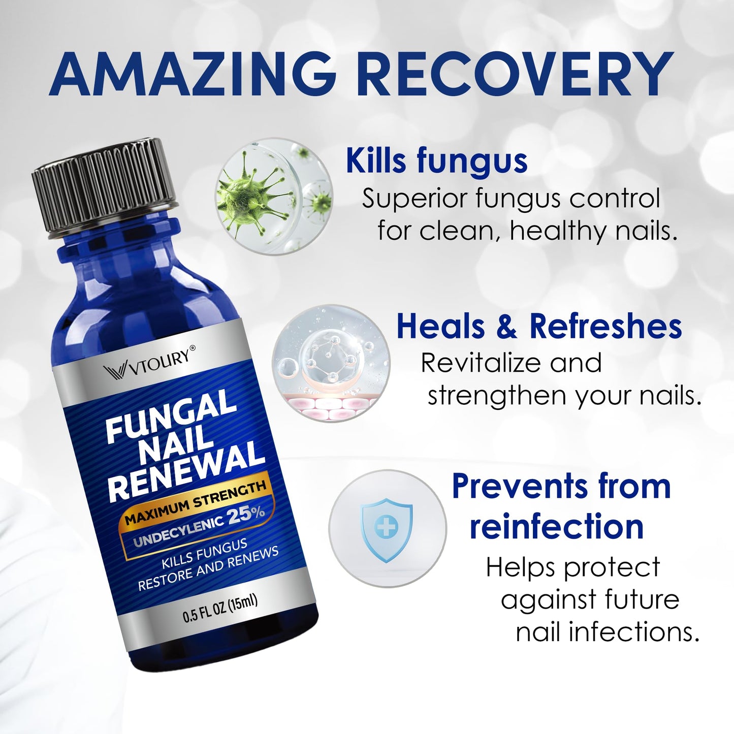 Toenail Fungus Treatment Extra Strength - Nail & Toe Solution with Undecylenic Acid 25% and Tea Tree Oil