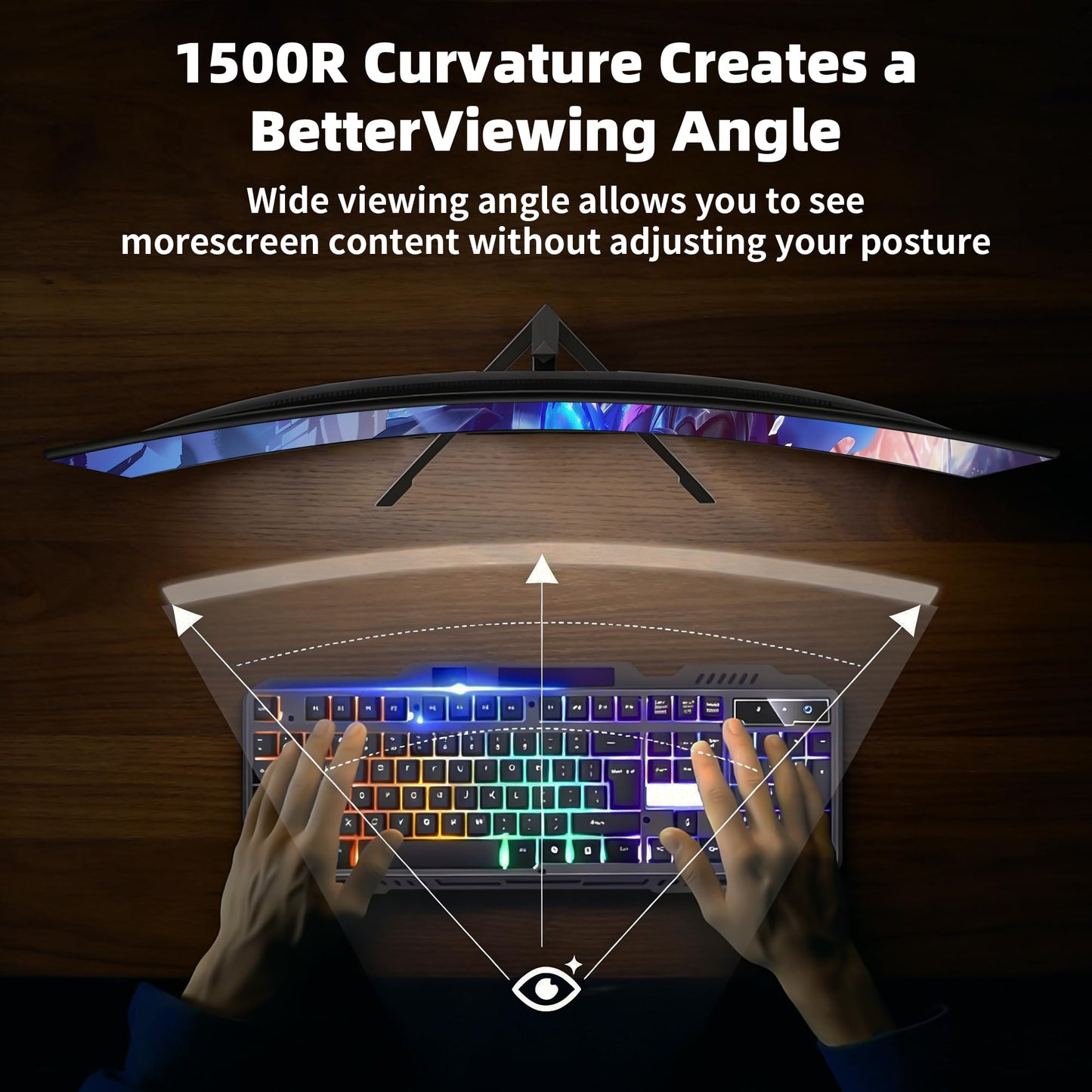 Suncy 32 Inch Curved 1k 240Hz Gaming Monitor High Refresh Rate, FHD 1080P Gaming PC Monitor HDMI DP1.4, Curved 1500R, HDR,Metal Stand,VESA Compatible.