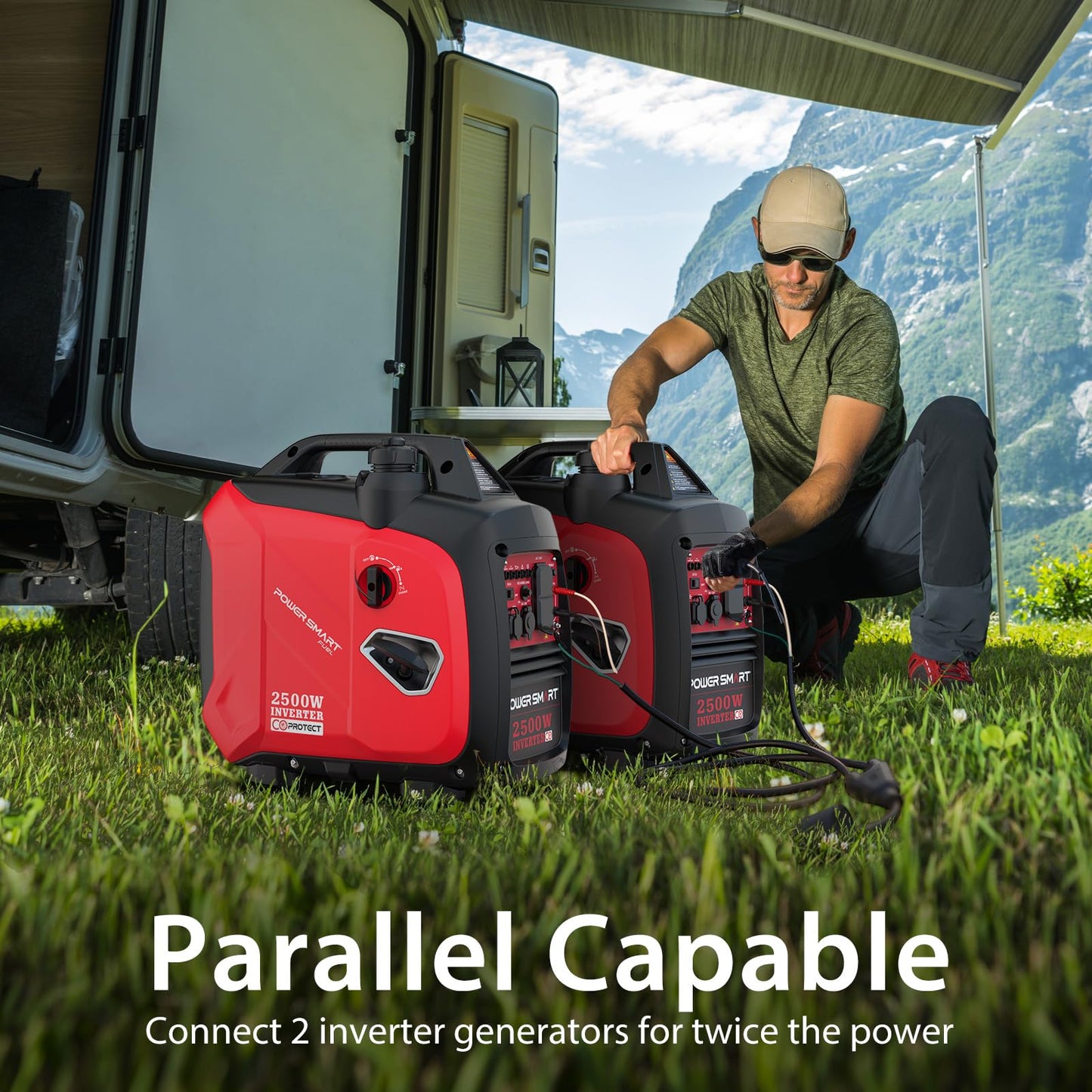 Powersmart 2500-Watt Portable Inverter Generator, Quiet For Camping