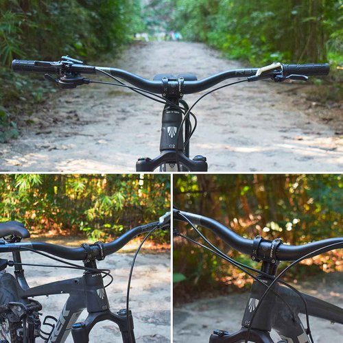 FIFTY-FIFTY Aluminium Alloy Mountain Bike Riser Handlebar, 35mm Diameter, 800mm Wide MTB Bars (38mm Rise, Black)