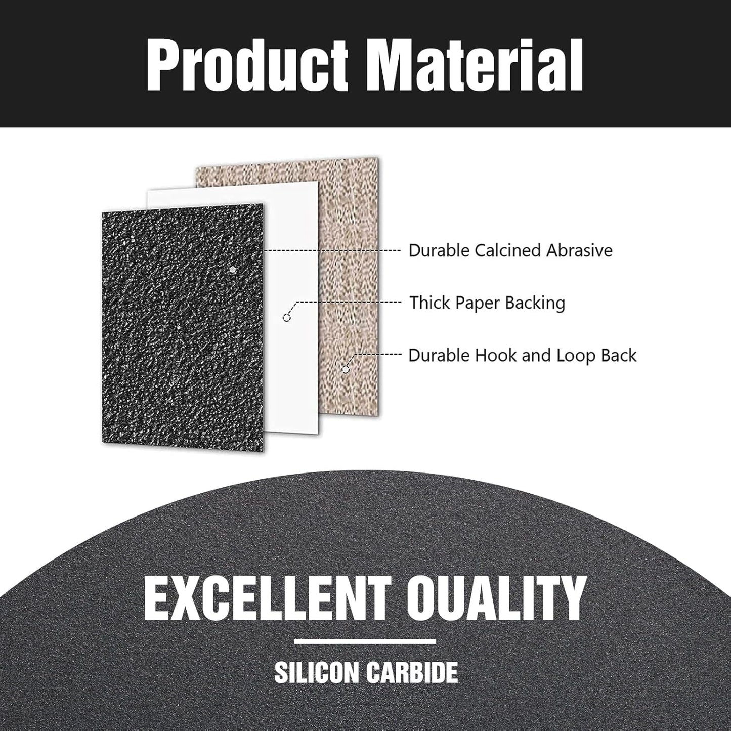 100 Pcs 5 inch Wet Dry Sanding Discs Grit 600 Hook and Loop 8 Hole Silicon Carbide Orbital Sander Sandpaper