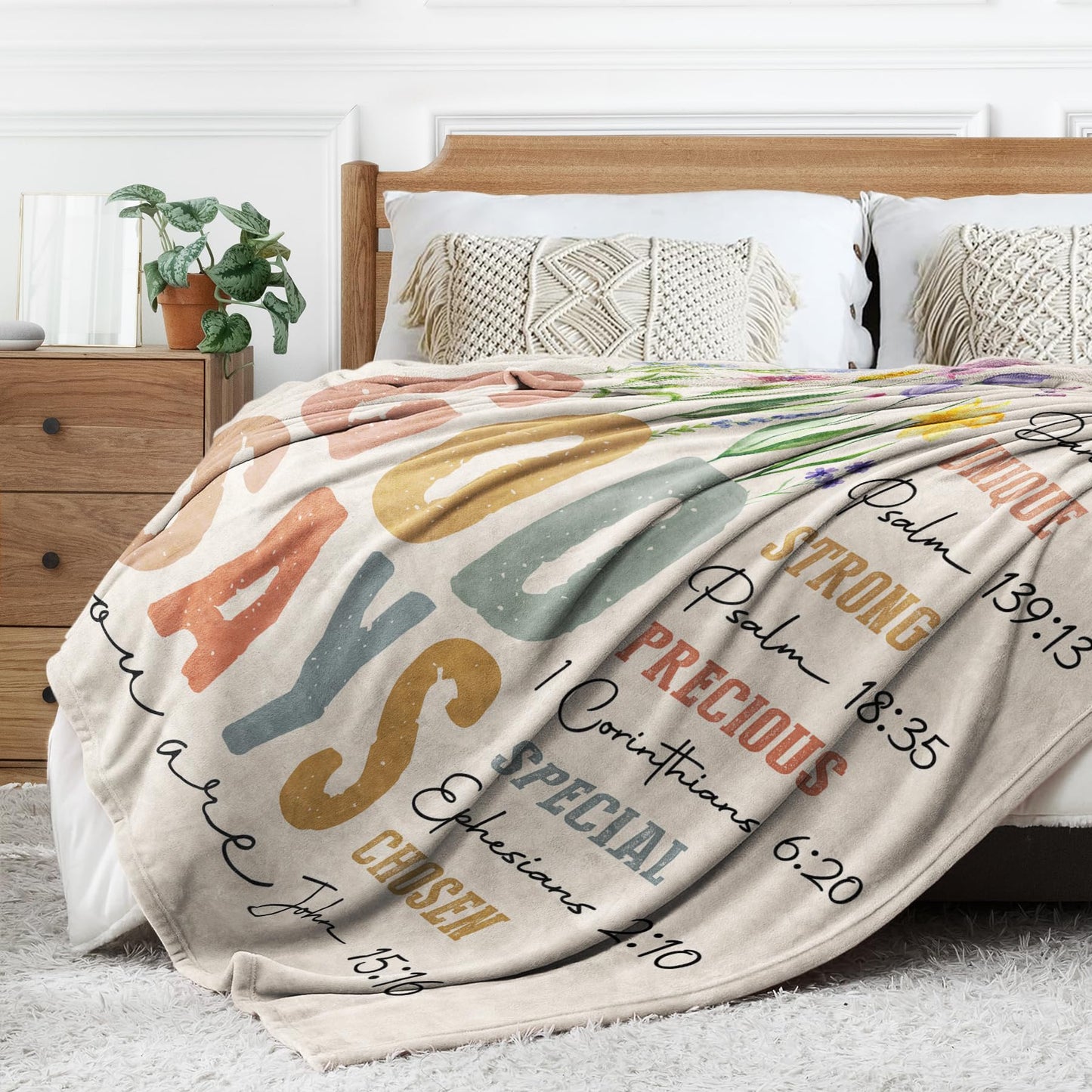 SteadStyle Christian Gifts for Women Birthday - Inspirational Floral Throw, Religious Birthday Gifts, Christian Blanket for Mom, Sisters, Friends, Girl, Baptism & Confirmation, Spiritual Gift for Her