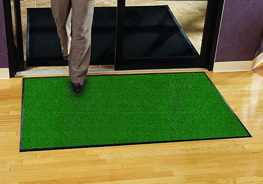 Guardian Platinum Series Indoor Wiper Floor Mat, Rubber with Nylon Carpet, 6'x17', Green