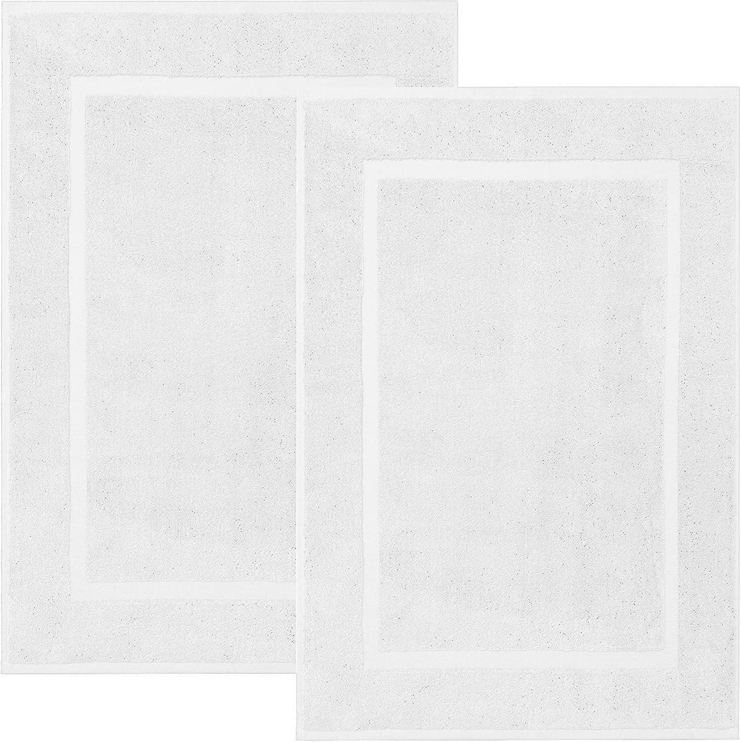 DAN RIVER Classic Cotton Bath Mats Set of 2 – Not a Bathroom Rug, Ultra Soft, Highly Absorbent & Machine Washable Bath Mat Towel for Bathroom Floor Mat – Durable, Quick-Dry, 21x34 Inches, White
