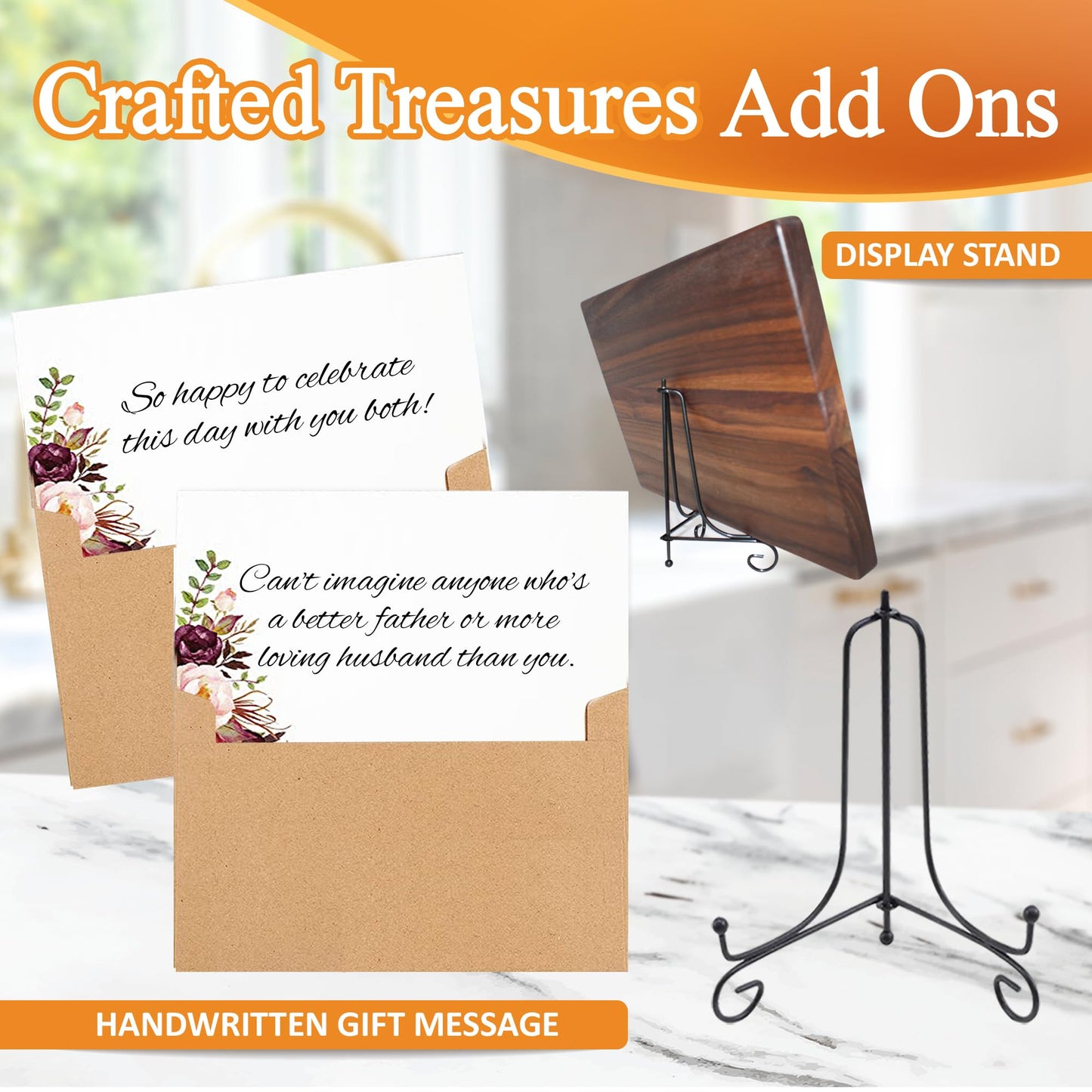 Crafted Treasures Customized Cutting Boards - Personalized Wedding Gift for Couple - Custom Engraved Charcuterie Board - Best Present Idea for Bride, Bridal Shower, Housewarming,Anniversary,Christmas