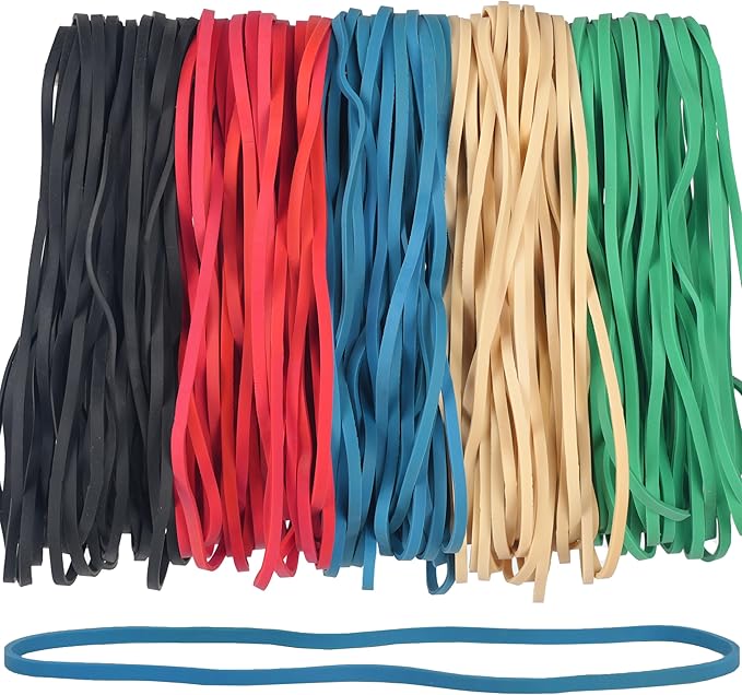 Rubber Bands Garbage Can Bands Elastic Large Size #117B 100 Pcs Trash Can Bands Elastics Bands 7 inch Assorted Color For Office Supplies Home