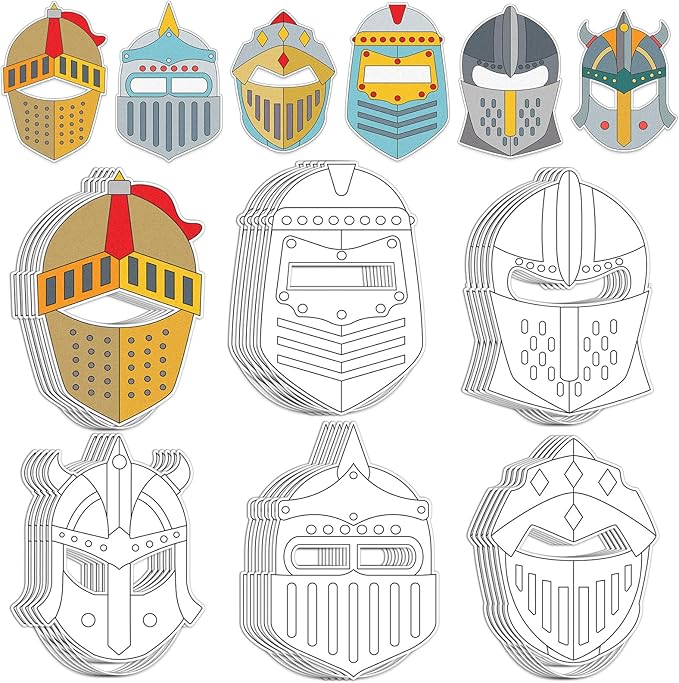 Lonfliness 36 Set Coloring Mask Craft for Kids Color Your Own DIY Kit Mask Crafts Helmet Craft for Fun Activities