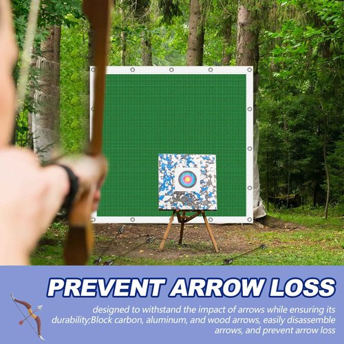 Syhood Archery Backstop Arrow Netting Backstop Target Block Heavy Duty Reinforced Archery Back Stop Reinforced Nets Accessories for Bow Backyard(6 x 6 ft,Green)