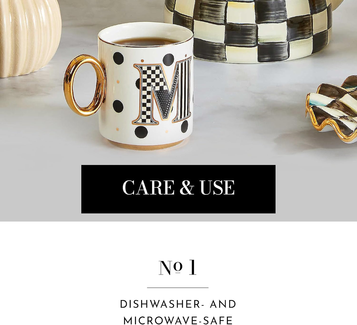 MACKENZIE-CHILDS My Mug, Decorative Ceramic Coffee Mug with Handle, Z