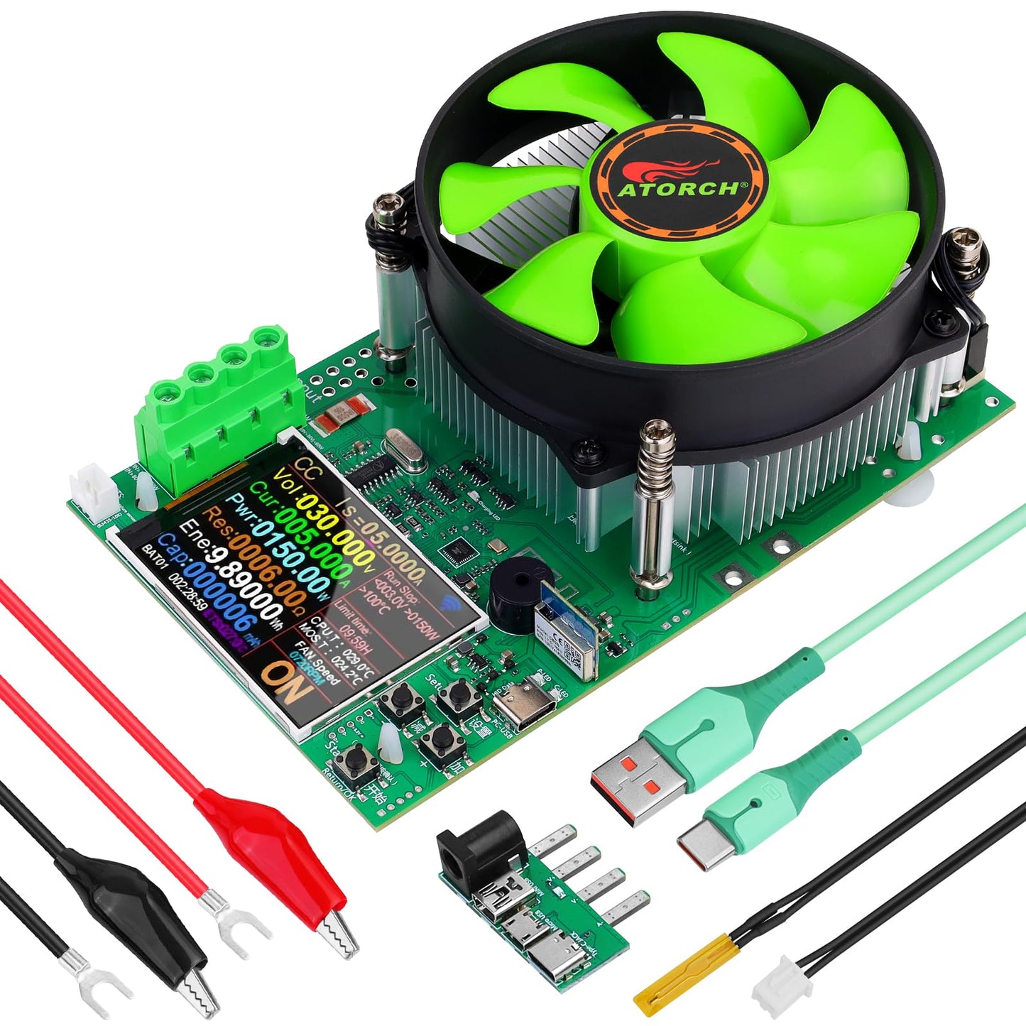 Makerhawk Battery Load Tester - Electronic Load Tester Usb Load 150W 200V 25A 4-Wire System Adjustable Constant Current Voltage