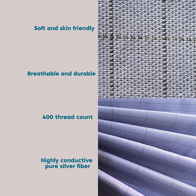 NAGS® Grounding Sheets,Grounding Bedding Sheet, Soft Cotton with Pure Silver Fitted Grounded Sheet for Improved Sleep,Pain Relief (Sky Blue, Twin,39 * 75 * 13.5inch)